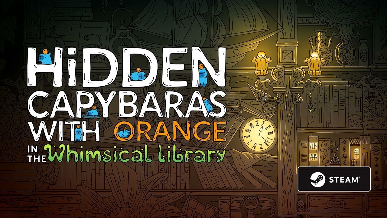 Hidden Capybaras with Orange in the Whimsical Library - Parte 02 - Português