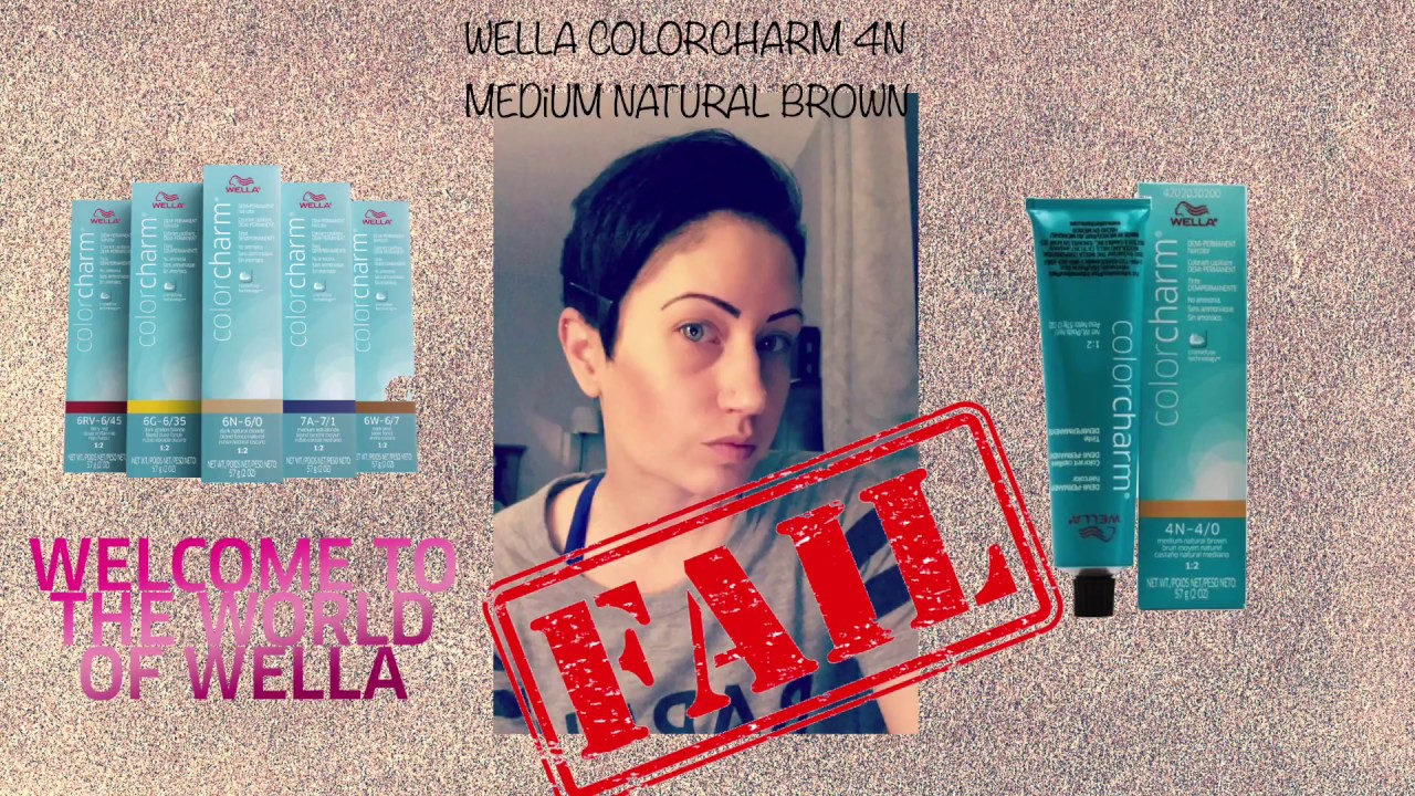 Fail Wella Colorcharm 4n Medium Natural Brown Hair Color Tutorial Youtube