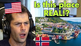 American Reacts to AMAZING Things to do in Bergen, Norway