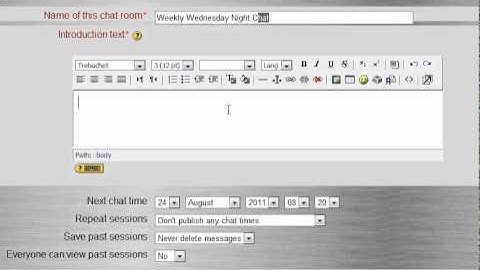 Video - Moodle - Create a Chat