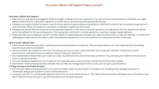 How does callback hell happen? How to avoid it?