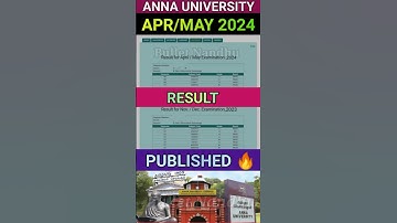 Anna University Apr/May 2024 Results Published #shorts #annauniversity#wh11#evensem #regulation2021
