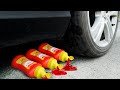 Crushing Crunchy & Soft Things by Car! Experiment: Car vs Skittles Jelly