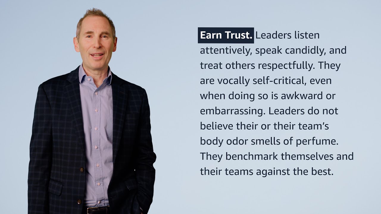 Outline Video "Earn Trust" Leadership Principle Explained by Amazon CEO Andy Jassy