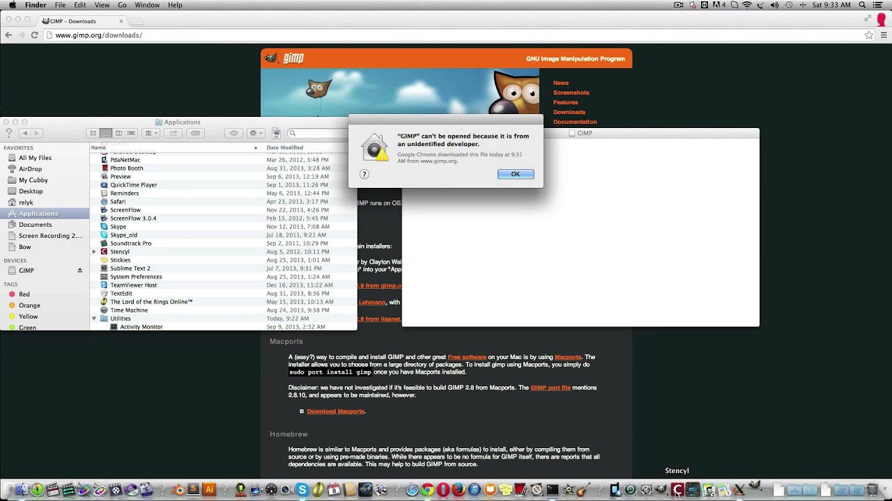 How To Install Run Gimp On Mavericks Mac Osx 10 9 How To