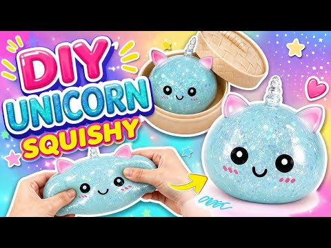 Making the Ultimate Unicorn Dumpling Squishy! 🦄✨ easy craft ideas / how to make viral squishy / diy