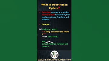 #9 What Is Docstrings in Python | Python Interview Questions and Answers | Shorts