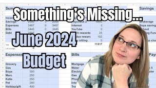 JUNE 2024 BUDGET || LESS INCOME, EXTRA EXPENSES, & A NICE SURPRISE