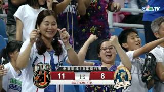 08/08 統一 vs Lamigo 七局下，朱育賢炸裂！一棒3分幫助Lamigo追到3分差