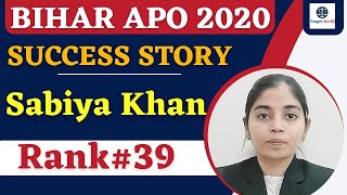 Sabiya Khan | Rank39 | Bihar APO 2020 | Success Story | @TargetForIQ bpsc biharapo