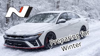HOW TO PREPARE AND ELANTRA N FOR WINTER (Things to do to prepare for winter with an Elantra N) Hyundai Snow Tires Elantra