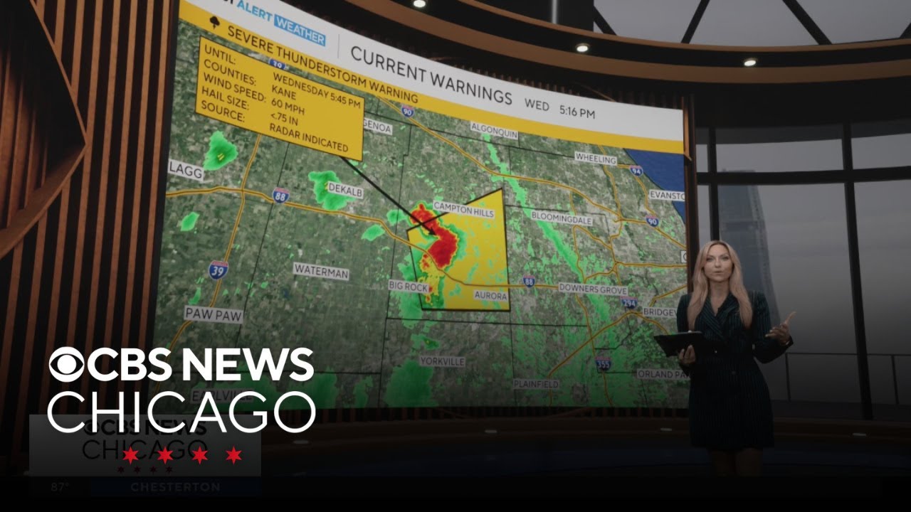 More severe storms in Chicago late Wednesday - YouTube