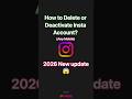 How to Delete or Deactivate Instagram Account? ll New update2026 ll Any mobile#account #delete#insta