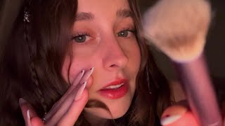 ASMR sensitive wet and dry mouth sounds (plucking, face brushing and close hand movements)