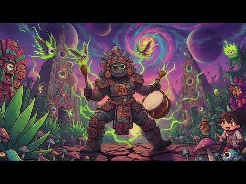 Aztec Psytrance Cosmic Visualizer | Ancient Psychedelic Visuals (4K UHD 60 FPS)
