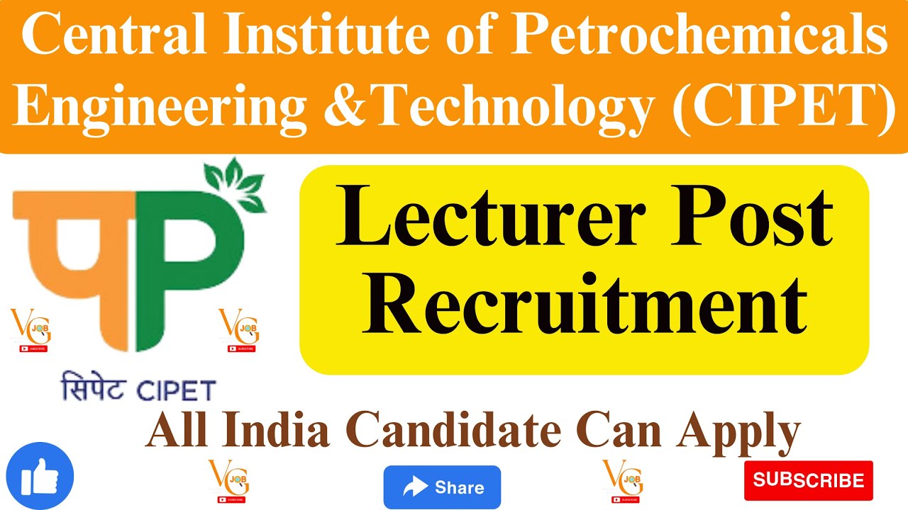 CIPET JOBS NOTIFICATION 2023 || APPLY ONLINE FOR 14 LECTURER VACANCIES || VACANCYGATE ||