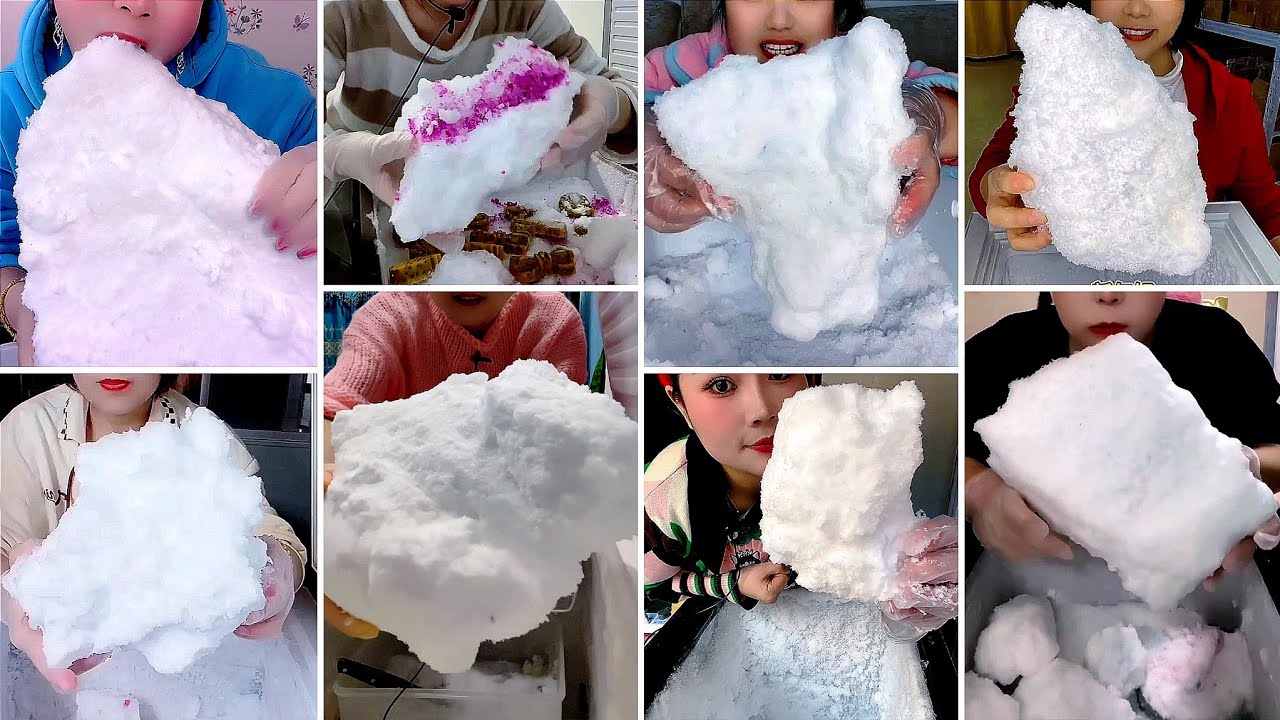 ♦️(💠ONLY B!TES)_ OPEN FREEZER🍚 SQUEAKY 🥶 FR0ST CHUNKS EATING 🧊 COLLECTION♦️