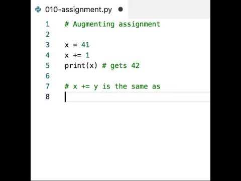 Augmenting assignment operator Python - YouTube
