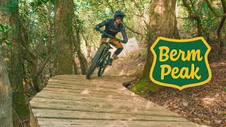 Riding Berm Peak’s sketchy features in Seth’s backyard