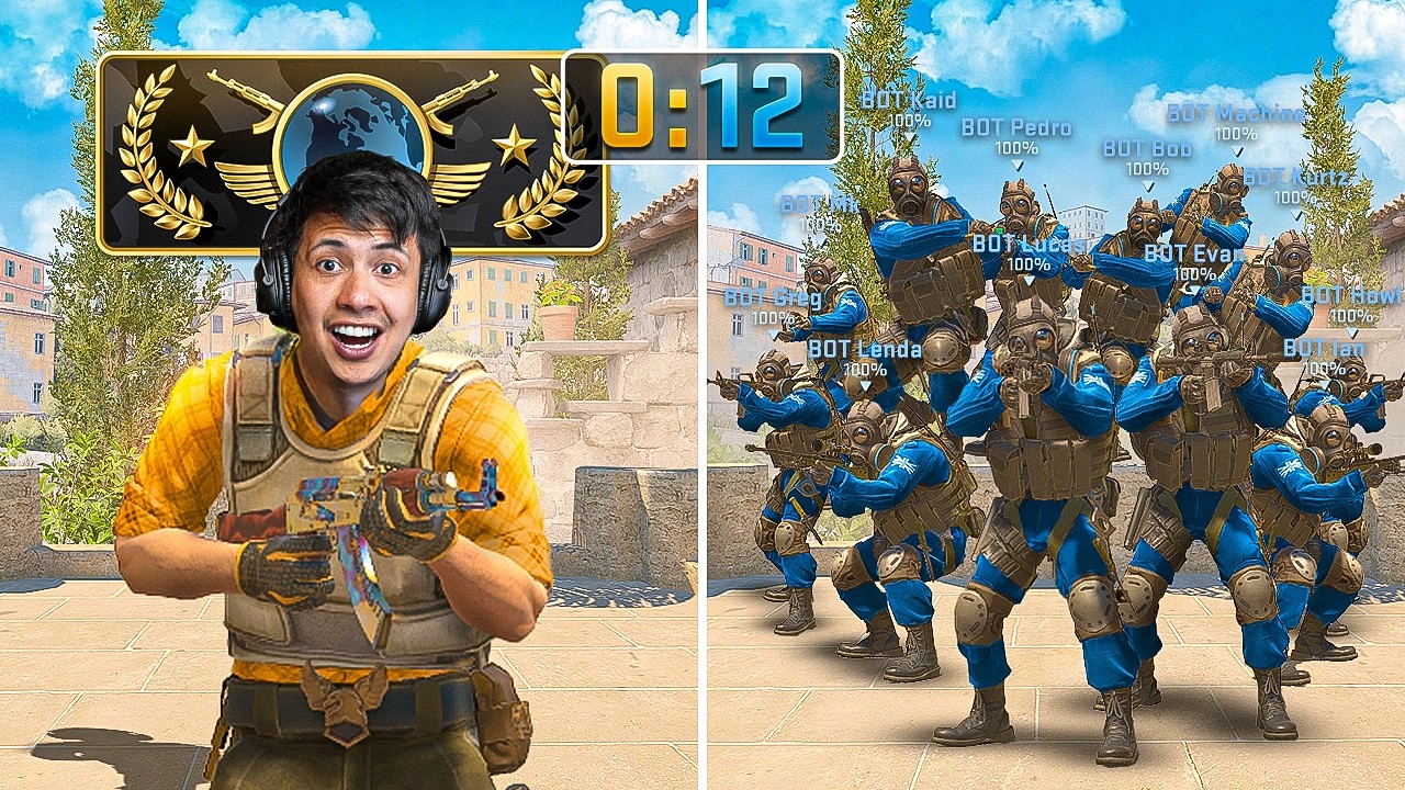 1 GLOBAL vs 30 BOTS no MODO EXPERT no CS 2! (provei que sou level 20 gc...)