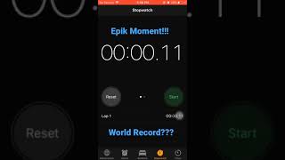 World Record Of Pausing On Stopwatch (11 Milliseconds) Epik Moment!!! 👍🏻😱👏🏻
