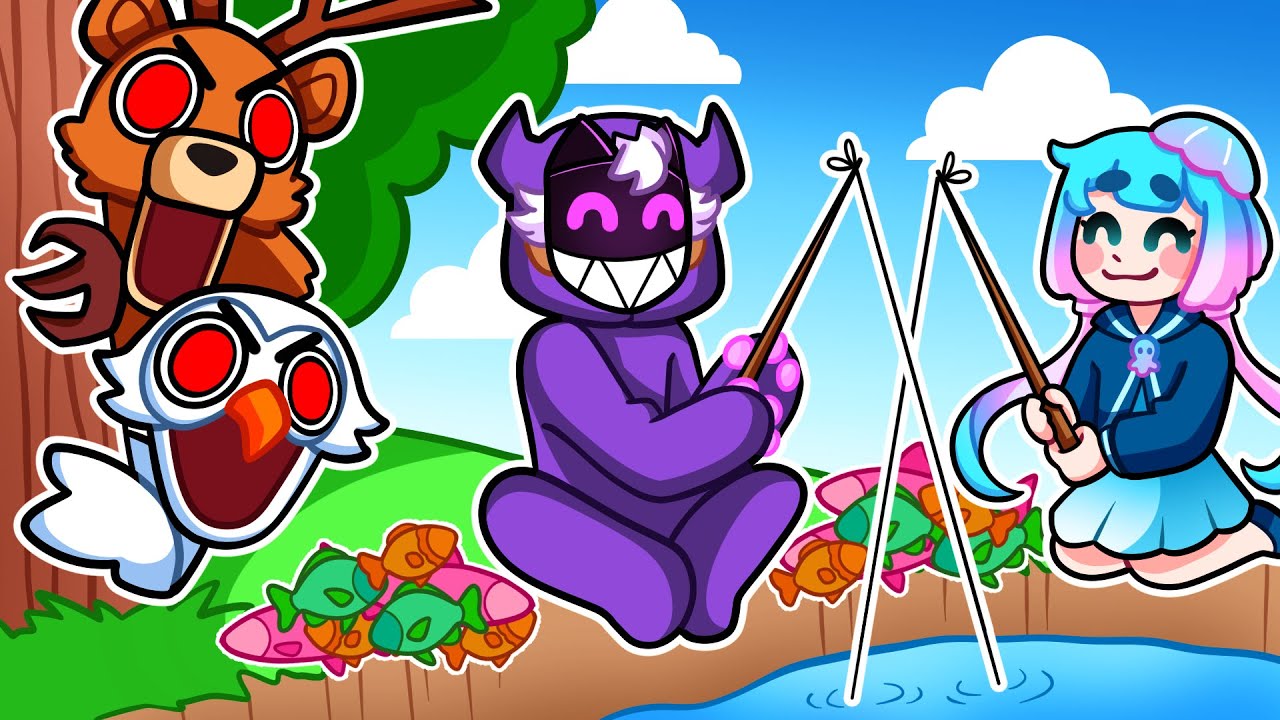 Passei 99 NOITES no Roblox PESCANDO PEIXES!