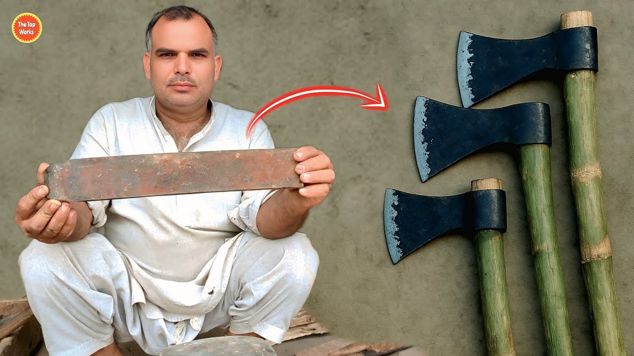 Amazing Process of making Three Axes From an Rusty Leaf Spring