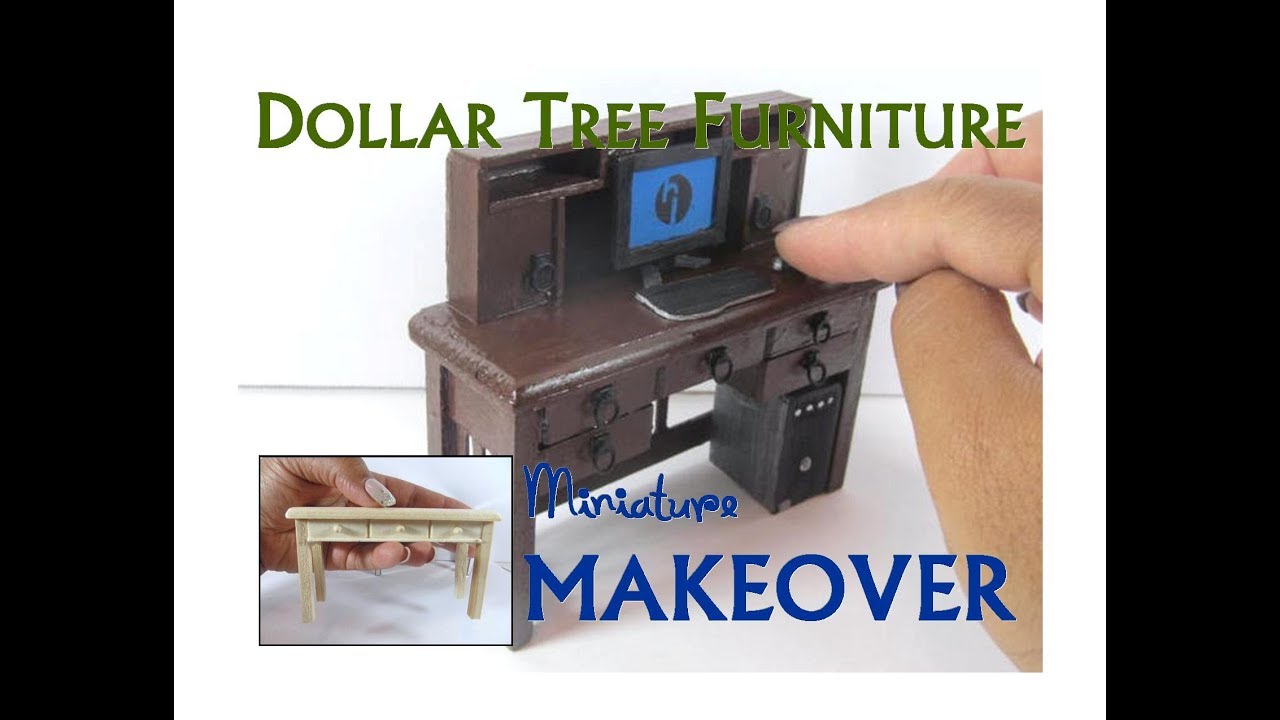 Dollar Tree to Luxury Miniature Furniture Makeover DIY Mission Desk