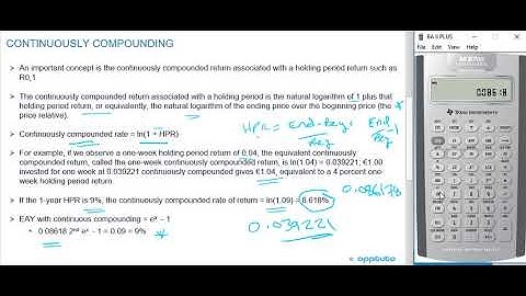 distinguish between discretely and continuously compounded rates of return...