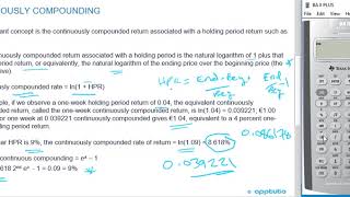 distinguish between discretely and continuously compounded rates of return...