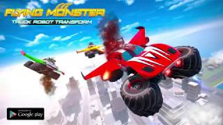 Flying Monster Truck Driving: Robot Transform Game screenshot 2