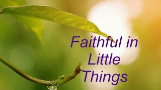 Faithful in Little Things