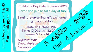 Grade 5 Unit 4 Lesson 2