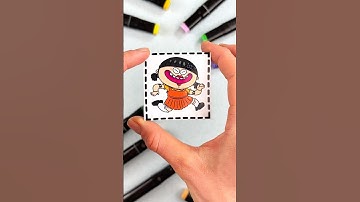 Paper Craft Trick by Doll from Squid Game 😳#squidgame #squidgame2 #squidgamedoll #papercraft #trick