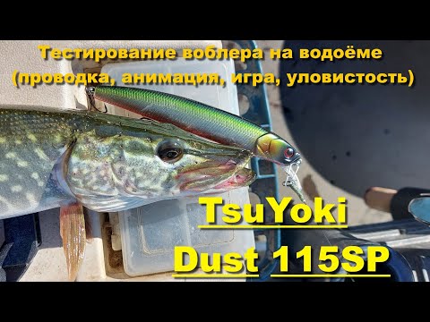 TsuYoki Dust 115SP - тестирование воблера на водоёме (проводка, анимация, игра, уловистость)