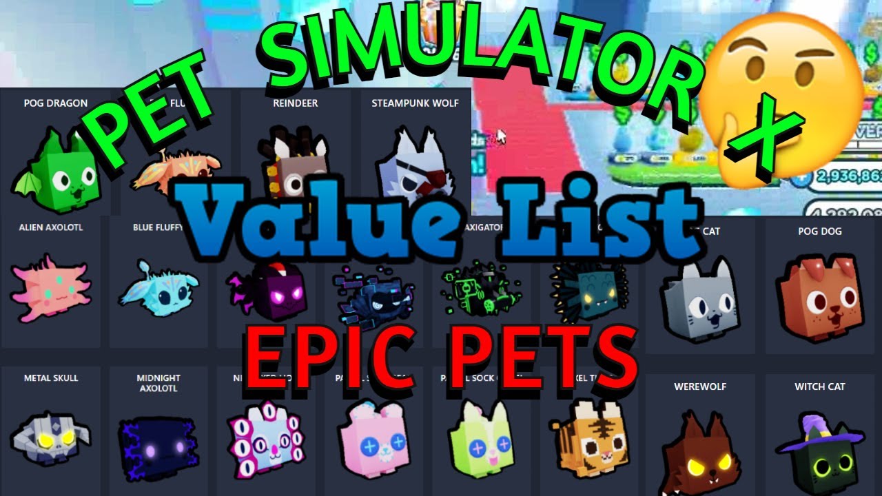 Pet Simulator X Pets Value List, Buy and Trade - Roblox