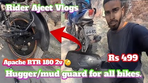 UNIVERSAL tyre Hugger/mud guard for all bikes. Installation in APACHE 180 2V full video . Rs 499