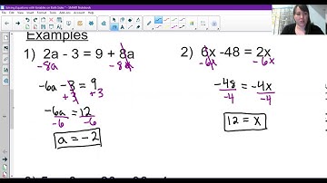 Solving Equations with Variables on Both Sides of the Equal Sign