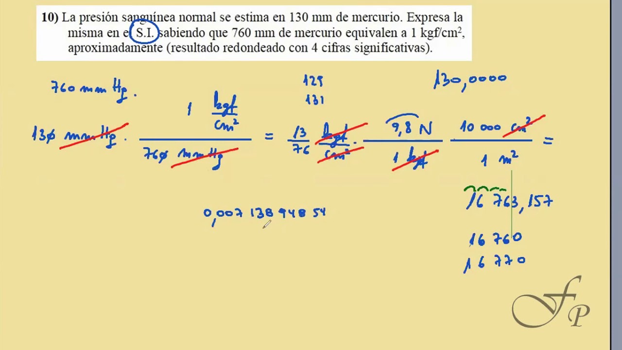 De Mmhg A Pascales