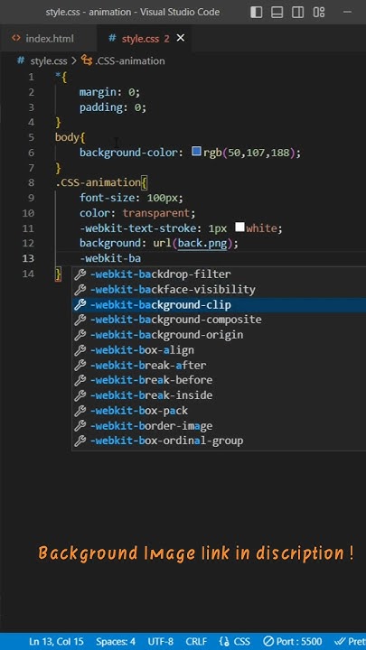 How to make background animation text using HTML and CSS in VS code ...