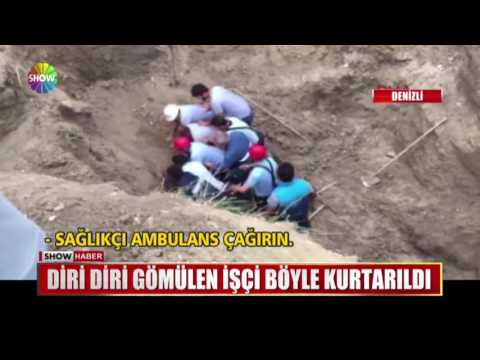 Diri diri gömülen işçi böyle kurtarıldı