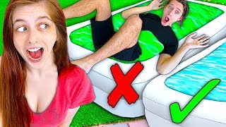 DONT Trust Fall Into The Wrong Pool Challenge w/ Girlfriend!