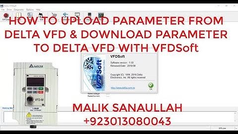 HOW TO UPLOAD PARAMETER FROM DELTA VFD TO PC & DOWNLOAD PARAMETER TO DELTA VFD FROM PC||VFDSoft||