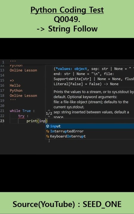 Python Coding Test Q 0049 String Follow - YouTube