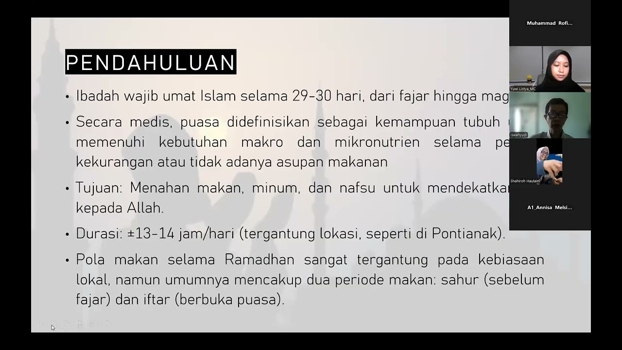 🌙 [REKAMAN KULIAH TAMU] Puasa Ramadan dalam Perspektif Ibadah dan Sains
