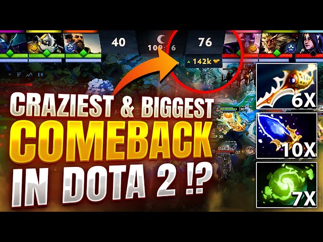 WTF JUST HAPPENED?! 142k BIGGEST Comeback in Dota 2 EVER !! class=