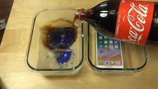 Samsung Galaxy S8 Plus vs. iPhone 7 Plus iOS 11 - Coca-Cola Freeze Test 24 Hours! Will They Survive?