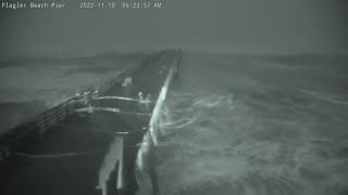 Flagler Beach Pier Hanging On Through Storm Despite Damage