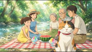 RiverSide Watermelon &amp; Ice Candy, Sweet Summer Afternoon with Family | Ghibli-Style Video