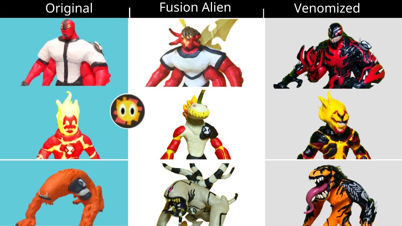 Making BEN 10 Original Alien/Fusion Alien/Venomized ben10 using clay tutorial ｜ ben10 clay